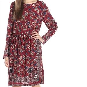 Lucky Brand Floral Paisley Long Sleeve Dress